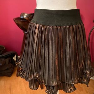 Shimmery Copper layered short skirt, mini skirt